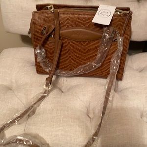 Ha K Rogers Cali satchel weave color oak